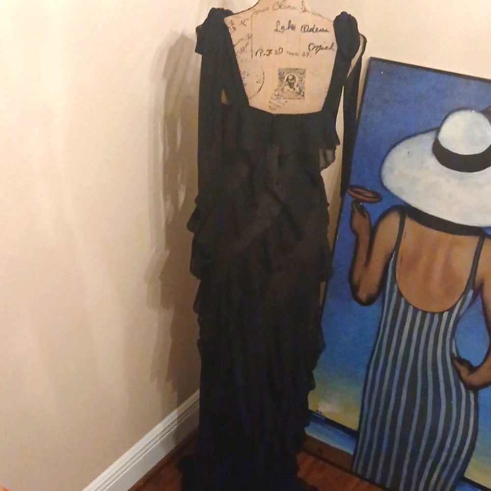 Widow Mesh Ruffle Maxi Dress - Picture 9 of 10